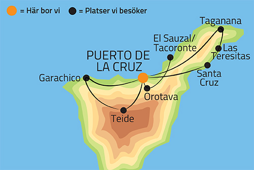 Geografisk karta över Teneriffa